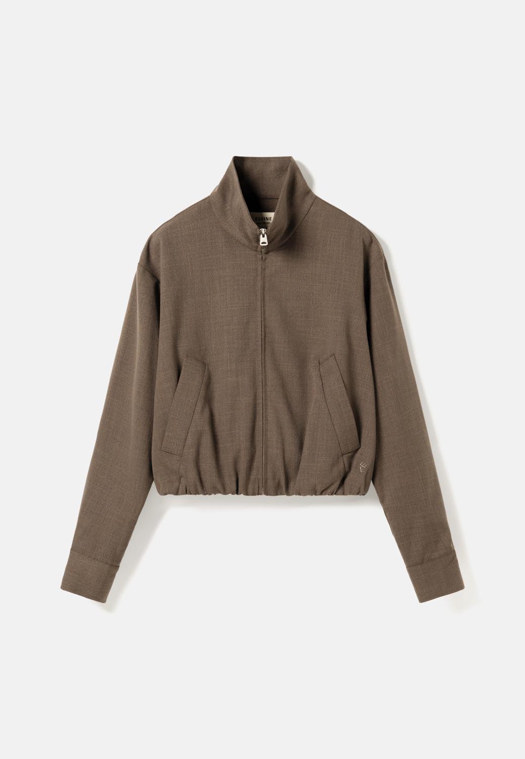 Elvine Enya Overshirt Brown Melange Damen Jacke Blouson braun